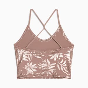 Camiseta corta de entrenamiento Studio estampada para mujer, Dark Clove-Q4 print, extralarge
