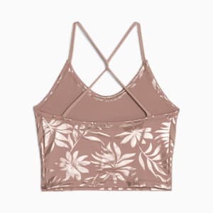 Top corto de entrenamiento Mujer Studio, Dark Clove-Q4 print, extralarge