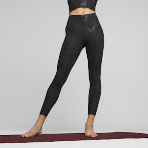 Mallas de entrenamiento de estudio de cintura alta 7/8 con estampado para mujer, PUMA Black-Q4 print, extralarge