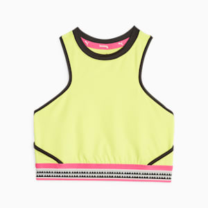 PUMA x LEMLEM Cropped Women's Training Tank Top, Yellow Burst, extralarge