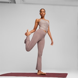 Pants de entrenamiento STUDIO YOGINI LUXE FLARE de entrenamiento para mujeres, Dark Clove, extralarge