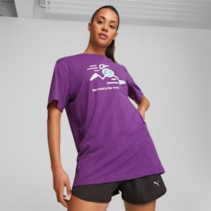 PUMA x CIELE 'The Work is the Work' Running Tee, Purple Pop, extralarge