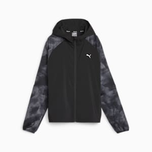 Favourite Velocity Printed Woven Women's Running Jacket, PUMA Black-AOP, extralarge-IND