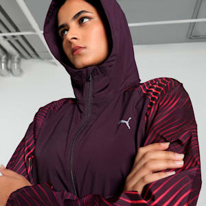 Favourite Velocity Printed Woven Women's Running Jacket, Midnight Plum-AOP, extralarge-IND