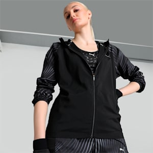 Favourite Velocity Printed Woven Women's Running Jacket, PUMA Black, extralarge-IND