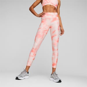 Run Favorite AOP 7/8 Women's Running Tights, Koral Ice, extralarge-IND