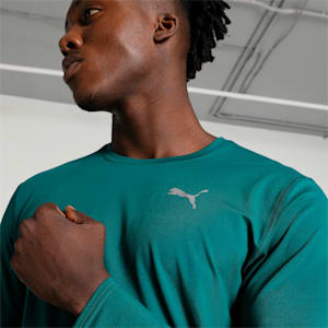 RUN CLOUDSPUN Men's Long Sleeve Running T-shirt, Malachite, extralarge-IND