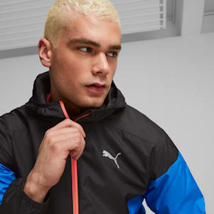 Men's Lightweight Running Jacket, PUMA Black-Ultra Blue, extralarge