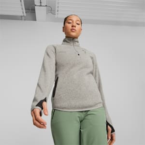 ウィメンズ ランニング シーズンズ  1/2 ジップ フリース, Concrete Gray Heather, extralarge-JPN