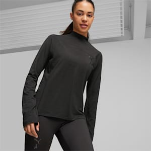 SEASONS Women's Long Sleeve Tee, PUMA Black, extralarge-IND