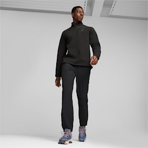 メンズ ランニング シーズンズ  ハーフジップ フリース, PUMA Black Heather, extralarge-JPN