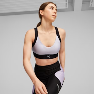 Run Reflective Women's Printed High-Impact Running Bra, Vivid Violet, extralarge-IND