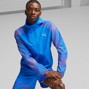Chamarra Run Favorite para hombre, Ultra Blue-Fire Orchid, extralarge