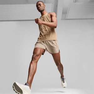 M RUN Men's Running Tank Top, Hazelnut, extralarge