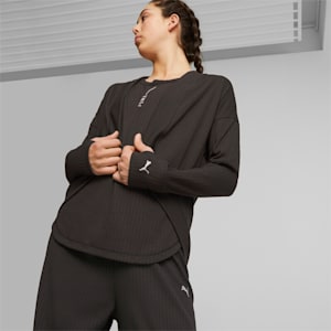ウィメンズ ヨガ UNWIND ロングカーディガン, PUMA Black, extralarge-JPN
