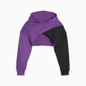 ウィメンズ トレーニング PUMA FIT MOVE クロップ フーディー, Purple Pop-PUMA Black, extralarge-JPN
