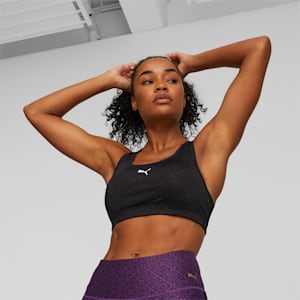 ウィメンズ トレーニング 4キープ グラフィック ブラトップ ミディアムサポート, PUMA Black-Concept Q4 AOP, extralarge-JPN