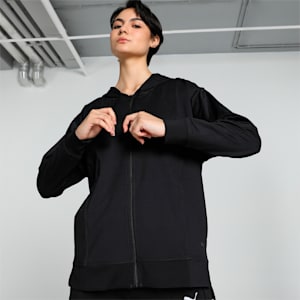 Women's Cloudspun Full-Zip Training Hoodie, PUMA Black, extralarge-IND