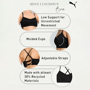 MOVE CLOUDSPUN Women's Training Bra, PUMA Black, extralarge-IND