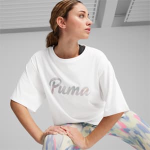 ANIMAL REMIX Women's Training Boyfriend T-shirt, PUMA White, extralarge-IND