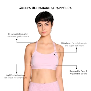 4KEEPS STUDIO ULTRABARE Women's Strappy Training Bra, Grape Mist, extralarge-IND