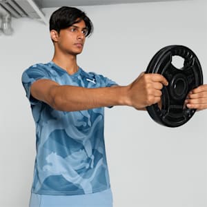 PUMA Fit Ultrabreathe Men's Training T-shirt, Zen Blue-Q2 print, extralarge-IND