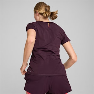 T-shirt de course CloudSpun Femme, Midnight Plum, extralarge