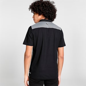Men's Regular Fit Train Colorblock Polo T-shirt, PUMA Black-Cast Iron, extralarge-IND