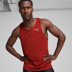 Playera de running sin mangas para hombre RUN ULTRASPUN, Mars Red-AOP, extralarge