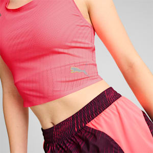 Crop Top de Running Mujer RUN ULTRASPUN, Sunset Glow-Fireglow, extralarge