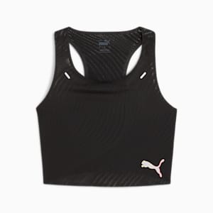 Crop Top de Running Mujer RUN ULTRASPUN, PUMA Black-Fireglow, extralarge