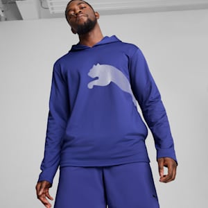 Chandail à capuchon d'entraînement Train All Day Men's Big Cat Homme, Lapis Lazuli, extralarge