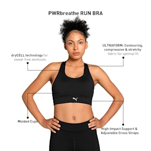 PWRbreathe Women's Running Bra, PUMA Black, extralarge-IND