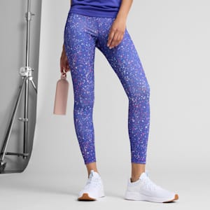 Train Fave Women's High Waisted 7/8 Training Tights, Lapis Lazuli-Stars AOP, extralarge
