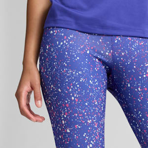 Train Fave Women's High Waisted 7/8 Training Tights, Lapis Lazuli-Stars AOP, extralarge