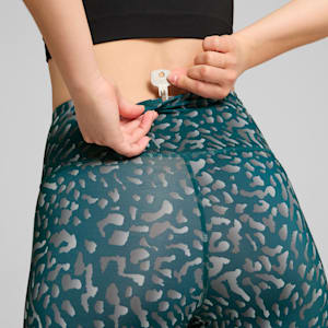Collants d'entraînement 7/8 à taille haute Train Fave Femme, Cold Green-Skin AOP, extralarge