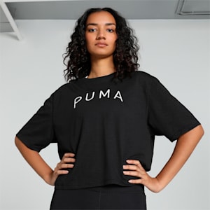 Women's Graphic Crop Move Training T-shirt, PUMA Black, extralarge-IND