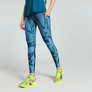RUN FAV VELOCITY Women's Running Tights, Ocean Tropic-print, extralarge-IND