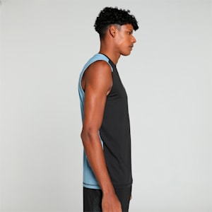 PUMA x one8 Men's Slim Fit Training Singlet, PUMA Black-Zen Blue, extralarge-IND