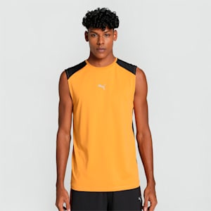 PUMA x one8 Men's Slim Fit Training Singlet, Ginger Tea-PUMA Black, extralarge-IND
