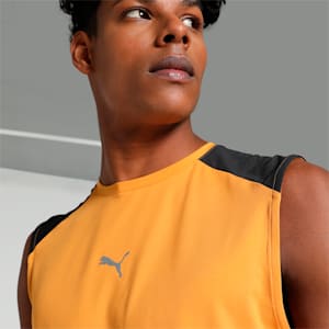 PUMA x one8 Men's Slim Fit Training Singlet, Ginger Tea-PUMA Black, extralarge-IND