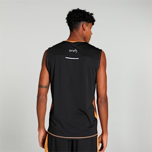 PUMA x one8 Men's Slim Fit Training Singlet, Ginger Tea-PUMA Black, extralarge-IND
