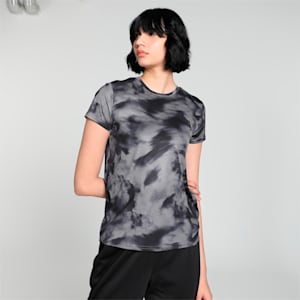 RUN FAVORITE Women's Printed Tee, PUMA Black, extralarge-IND