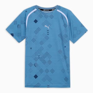 PUMA x one8 Boy's Printed Training T-shirt, Zen Blue-PUMA Black, extralarge-IND