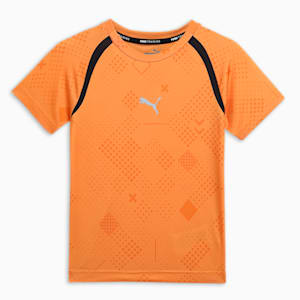 PUMA x one8 Boy's Printed Training T-shirt, Ginger Tea-PUMA Black, extralarge-IND