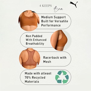 4 KEEPS Women's Training Bra, Teak, extralarge-IND