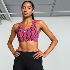 4KEEPS Women's Training Bra, Garnet Rose-Zig Zag AOP, extralarge-IND