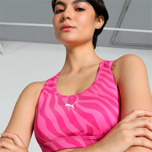 4KEEPS Women's Training Bra, Garnet Rose-Zebra AOP, extralarge-IND