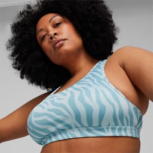 4KEEPS Women's Training Bra, Turquoise Surf-Zebra AOP, extralarge-IND