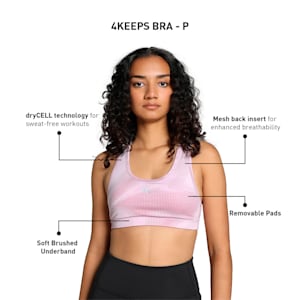 4KEEPS Women's Training Bra, Grape Mist-Run AOP, extralarge-IND